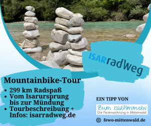 Isarradweg - Die Mountainbike-Tour vom Isar-Ursprung bis zur Mündung in die Donau